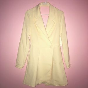 Cream blazer dress with cut out back
